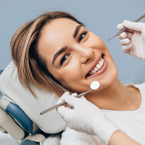 woman in dentist chair